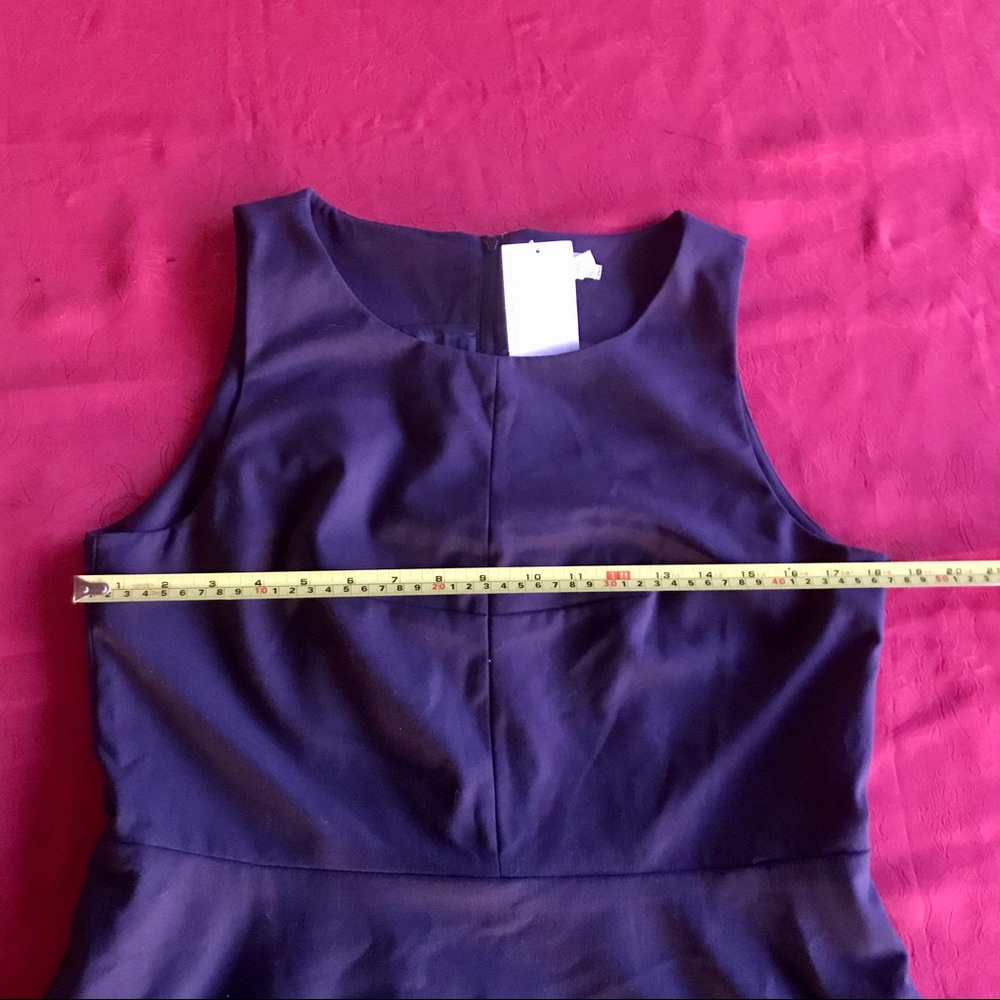 H&M Fit and Flare Navy Blue Lined Dress - Picture 11 of 13